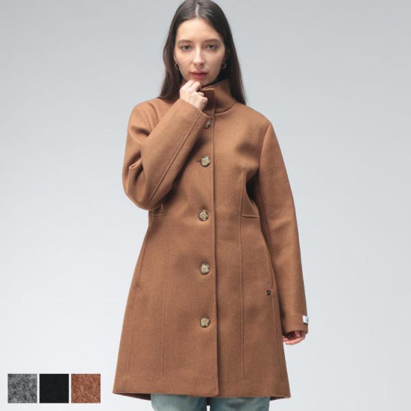 カルバンクライン レディース コート Calvin Klein シングル ミドル丈 スタンドカラー ...