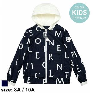 ★モンクレール　キッズフーディーブルゾン　ネイビー　８anni　正規品★ ネイビーブルー セットアップ : ウェア 向けの キッズ