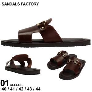 サンダルファクトリー サンダル メンズ SANDALS FACTORY レザーサンダル スライドサンダル ビット 靴 レザー SFM7590530｜zen