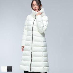 ヘルノダウン ブルゾン レディース HERNO ロゴ ファーカラー フルジップ ロング丈 ダウンコート HRLPI002071D ブランド アウター ブラック ホワイト