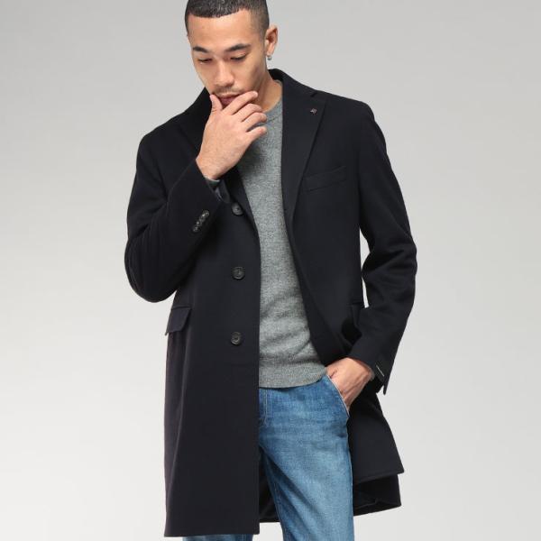 タリアトーレ コート メンズ TAGLIATORE カシミヤ混 シングル 3つボタン ミドル丈 チェ...