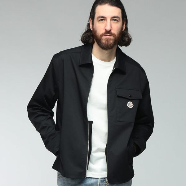 モンクレール メンズ ジャケット MONCLER ロゴ ワンポイント フルジップ シャツジャケット ...