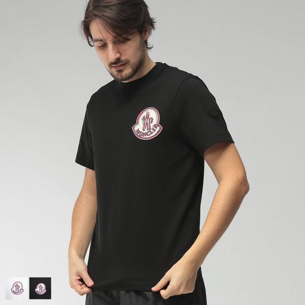 モンクレール MONCLER メンズ Tシャツ 半袖 ワッペンプリント クルーネック カットソー M...