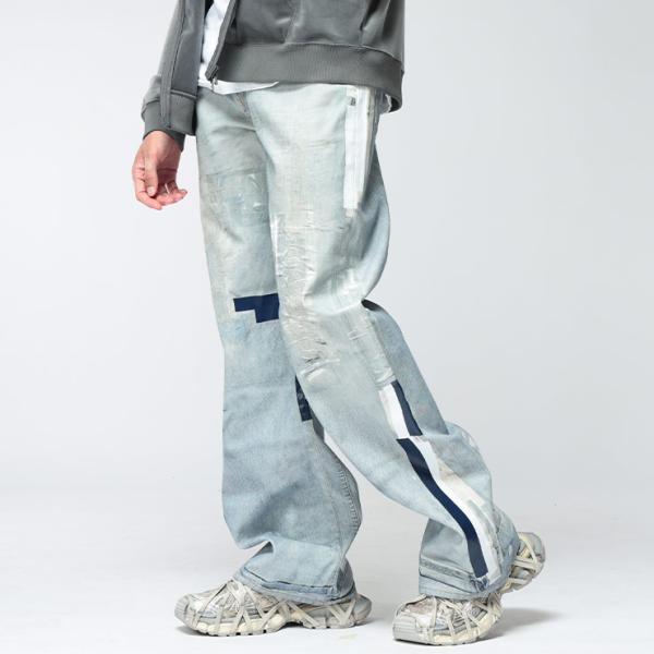 アクネストゥディオズ Acne Studios メンズ デニムパンツ トロンプルイユ メタリック テ...
