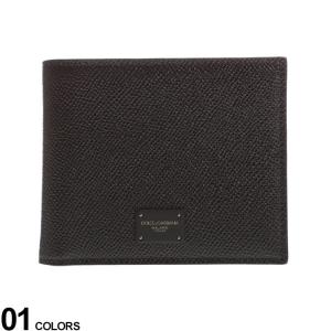 ドルチェ＆ガッバーナ メンズ 財布 DOLCE&GABBANA ロゴプレート ビフォールド ウォレット カーフスキン DGBP3102AZ602｜zen