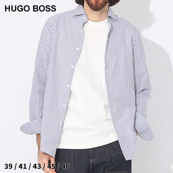 ヒューゴボス シャツ HUGO BOSS メンズ ビジネスシャツ 長袖 ストレッチ ストライプ ドレ...