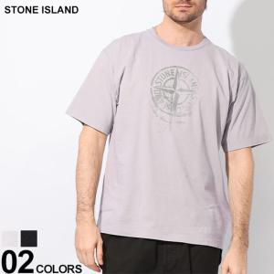 STONE ISLAND (ストーンアイランド) かすれロゴプリント クルーネック 半袖 Tシャツ SI80152RC87｜zen