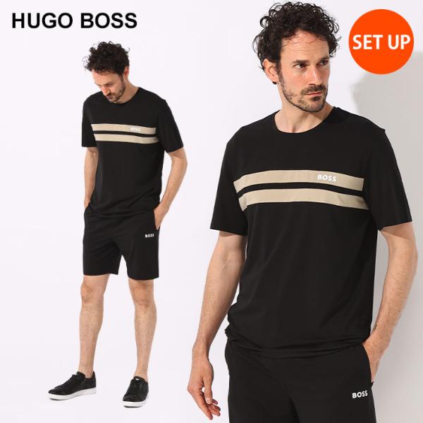 HUGO BOSS (ヒューゴボス) BOSS HOMEWEAR レーヨン混 BALANCEロゴ 半...