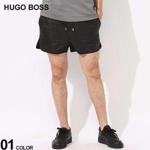 HUGO BOSS (ヒューゴボス) BOSS BEACH モノグラム総柄 速乾 メッシュインナー付き スイムショーツ HB50515295｜zen