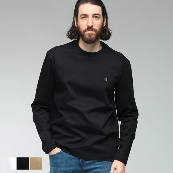 ヒューゴボス メンズ Tシャツ 長袖 HUGO BOSS ロゴ ワンポイント クルーネック カットソ...