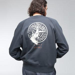 ストーンアイランド メンズ トレーナー STONE ISLAND 裏毛 ロゴ コンパスバックプリント クルーネック スウェットシャツ SI6100008S0466 ブランド トップス
