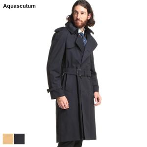 アクアスキュータム メンズ コート Aquascutum コットン ギャバジン クラブチェック ダブル トレンチコート BOGART ボガート ブランド AQBOGART｜zen