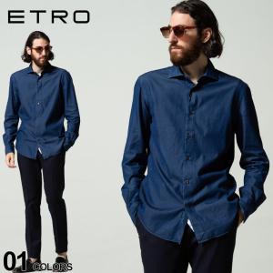 エトロ メンズ ETRO コットン デニム 長袖 シャツ ブランド トップス