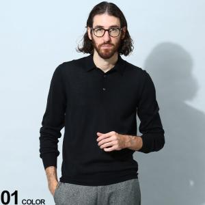 ラルディーニ ポロシャツ LARDINI ブランド ニット トップス シャツ ニットポロ 無地 長袖 ウール 毛100％ LDLPML3869020 2024_vt｜zen