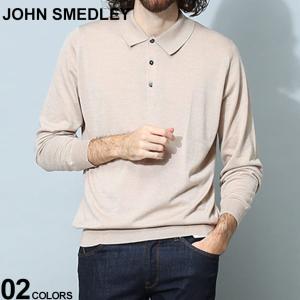 ジョンスメドレー メンズ セーター JOHN SMEDLEY ブランド トップス ニット ニットポロ シャツ ポロシャツ 長袖 無地 ウール混 BELPER JSSCBELPER 2024_vt｜zen