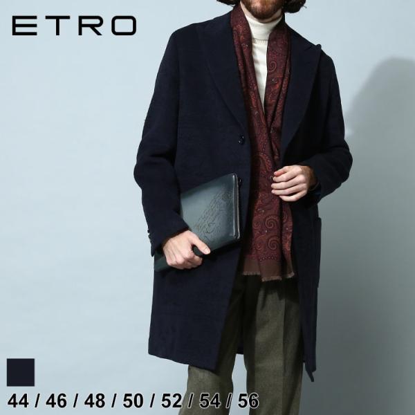 エトロ メンズ コート ETRO ブランド チェスターコート アウター 総柄 ペイズリー シングル ...