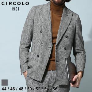 チルコロ1901 メンズ ジャケット CIRCOLO 1901 ブランド アウター テーラード ダブル ストレッチ チェック セットアップ 対応 CICN3669｜zen