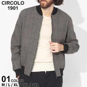 チルコロ1901 ジャケット CIRCOLO 1901 メンズ アウター チェック柄 フルジップ ブランド ブルゾン 大きいサイズあり CICN4092｜zen