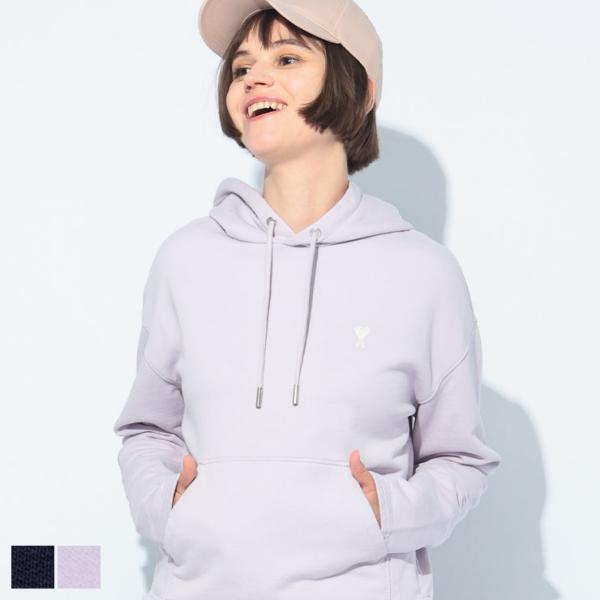 アミパリス AMI PARIS パーカー レディース ワンポイント 裾コード プルオーバー AMI ...