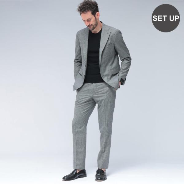 タリアトーレ TAGLIATORE シングル二つ釦 ノータック スーツ ハウンドトゥース TGSVS...