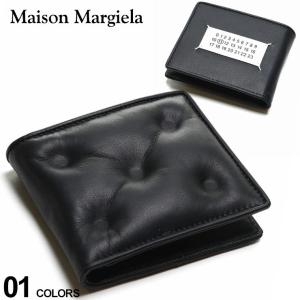 Maison Margiela メゾン マルジェラ レザー ロゴ キルティング 二つ折り 財布 ブランド メンズ 2つ折り財布 ウォレット ミニ財布  ME55UI280PR818
