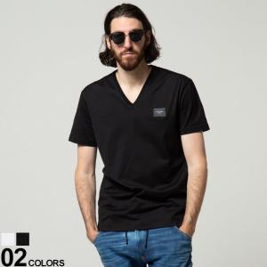 ドルチェ&ガッバーナ Tシャツ メンズ DOLCE&GABBANA ロゴプレート Vネック 半袖 Tシャツ DGG8KK0TFU7EQ｜zen