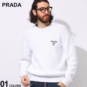 PRADA (プラダ) コットン ロゴ刺繍 クルーネック セーター PRUMB390S221107｜zen