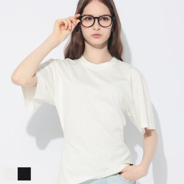 クレージュ courreges 半袖 Tシャツ レディース ウエストシェイプ ワンポイントロゴ CO...