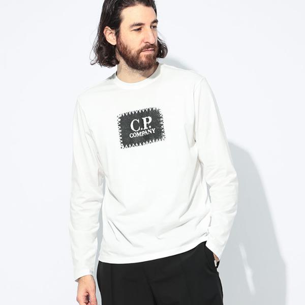 シーピーカンパニー C.P COMPANY 長袖 Tシャツ メンズ ロゴプリント クルーネック LO...