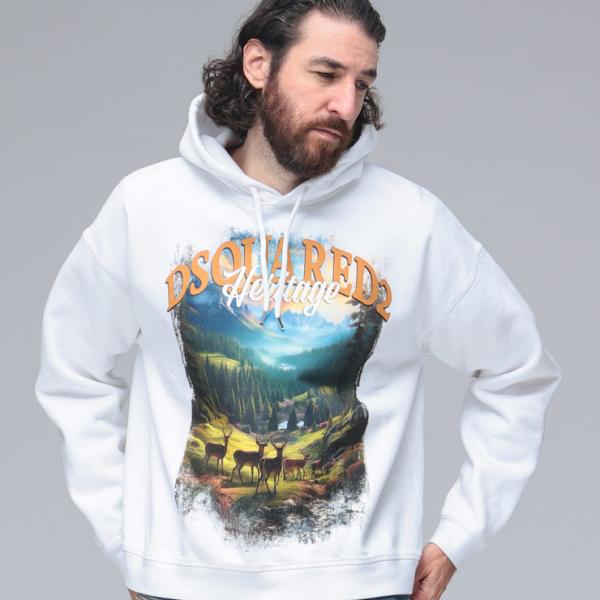 ディースクエアード DSQUARED2 裏起毛 プリント スウェット プルオーバー パーカー CAN...