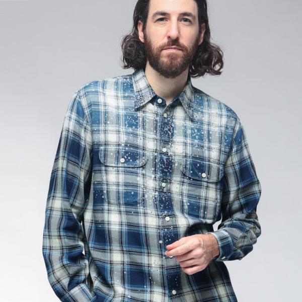 ディースクエアード シャツ 長袖 トップス メンズ DSQUARED2 ラインストーン チェック柄 ...