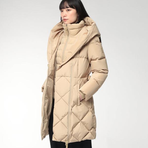 マッカージュ ダウン コート レディース MACKAGE ロング丈 フード ウエストベルト フルジッ...