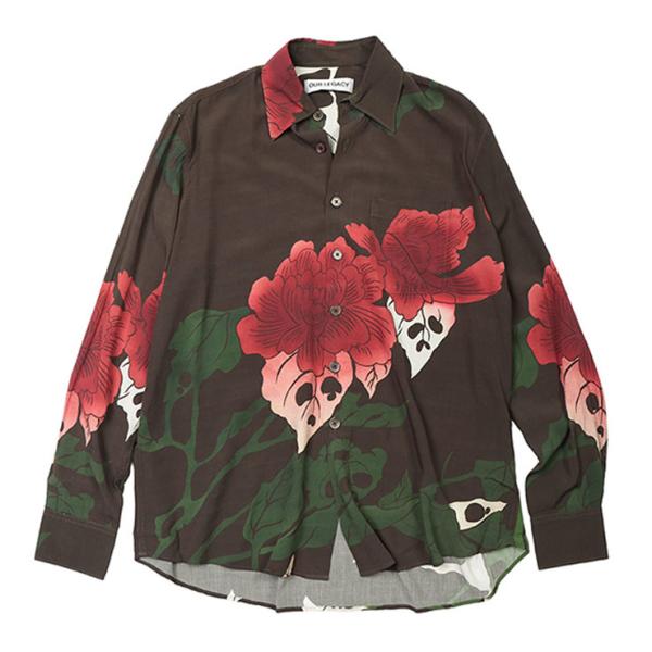 アワーレガシー シャツ メンズ OUR LEGACY ボタニカル 総柄 レーヨン 長袖 柄シャツ H...