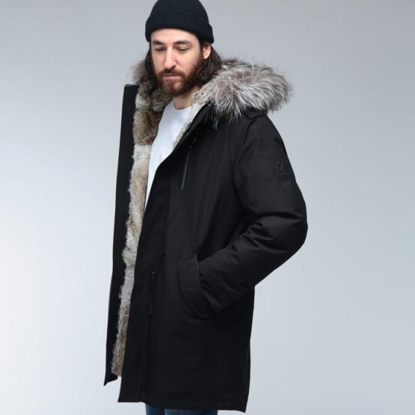 マッカージュ ダウン ブルゾン メンズ MACKAGE ロゴ ラビットファー フルジップ ダウンコー...