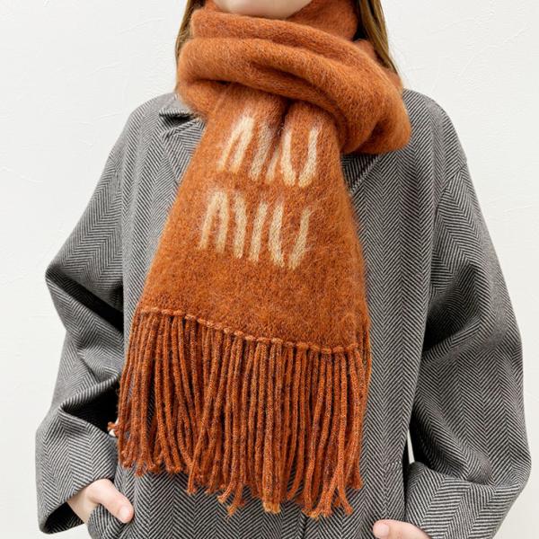 ミュウミュウ マフラー レディース MIU MIU ストール モヘヤ ロゴ マフラー MIU5FS0...