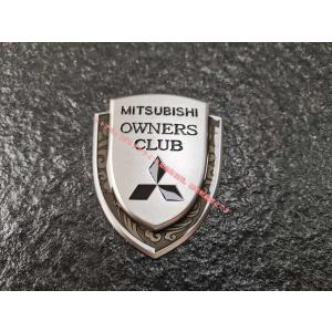 三菱 Mitsubishi ステッカー エンブレム 2枚セット金属製 CLUB カバー 自動車ロゴ入...