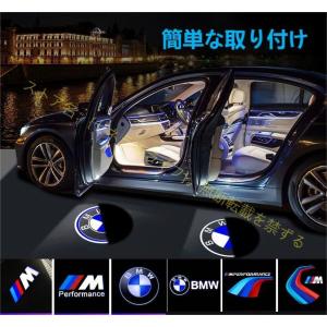 HDガラスレンズ BMW LED ロゴ ドアプロジェクター カーテシランプ 