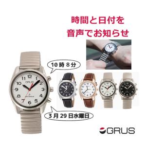 【平日15時まで即日出荷】ボイス電波時計【グルス GRUS 視覚障害者 全盲 弱視者 老眼 音声 腕時計 アナログ時計 インテック】