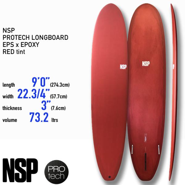 NSP Surfboards： PROTECH LONG 9&apos;0&quot;(274.3cm) RED TIN...