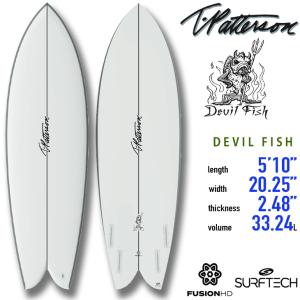 Timmy Patterson：DEVIL FISH 5'10"(178cm/33.2L) EPS+EPOXY FUSION-HD仕様 SURFTECH TWIN QUAD ツイン クアッド 小波 ティミーパターソン｜zenithgaragesurfplus