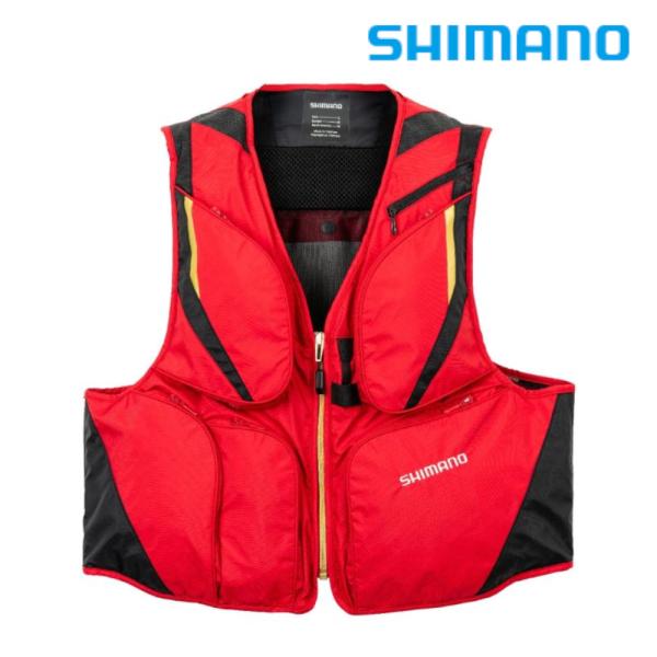 シマノ 2WAYショートベスト VE-520W レッド M / 鮎