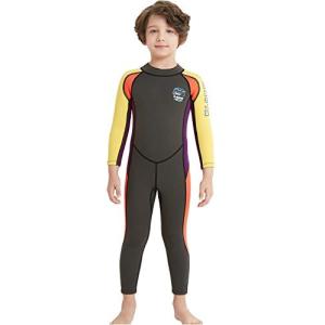 ウェットスーツ 子ども用 2.5mm フルスーツ 長袖 マリンスポーツ ダイビングスーツ 男の子 XXLサイズ ダークグリ