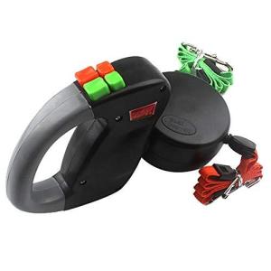 犬 リード 長さ3m 2頭引きリード お散歩用 多頭飼い 2匹 小型犬 絡まないリード リード犬 ペット用品 自動巻き