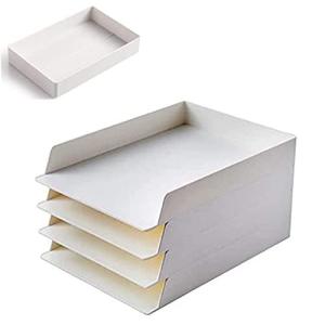 デスクトレー A4対応 レターケース プラスチック 縦型 書類ケース 小物収納 オフィス収納 ホワイト 白 積み重ね