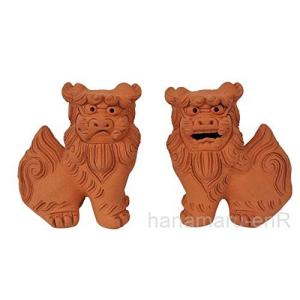 シーサー 置物 おきもの 素焼き 手造り小立(高さ11cm) 琉球焼 朝日陶器 シーサー 置物 おきもの 素焼き 手造り小立(高さ11cm) 琉球焼 朝日陶器