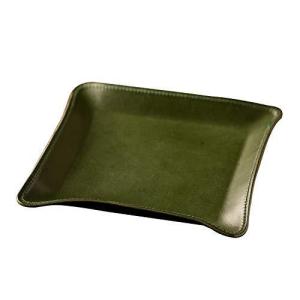アム デ マス 小物トレー 栃木レザー 本革 日本製 卓上 小物入れ アクセサリー ハンドメイド シンプル 軽量 TY-006 (Aグリーン