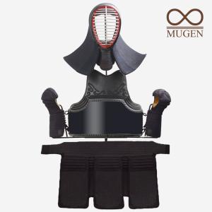 【刺繍無料 手作り受注生産】 剣道 防具 セット 日本製 国産 茶∞MUGEN 無限 ∞ MUGEN 手作り 伝統工芸品 一式 面 胴 籠手 垂 SET 剣道具
