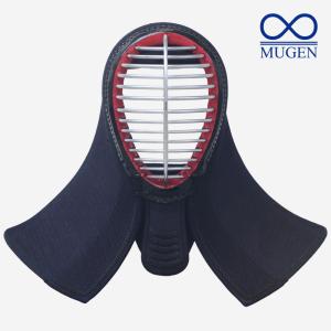 【刺繍無料 手作り受注生産】 剣道 面 防具 単品 日本製 国産 （面乳革・面紐付き）青∞MUGEN ∞ MUGEN 無限 手作り 伝統工芸品 剣道具 めん