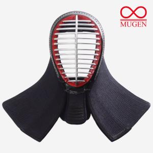 【刺繍無料 手作り受注生産】 剣道 面 防具 単品 （面乳革・面紐付き）赤∞MUGEN 無限 ∞ MUGEN 手作り 伝統工芸品 剣道具 人気 おすすめ めん