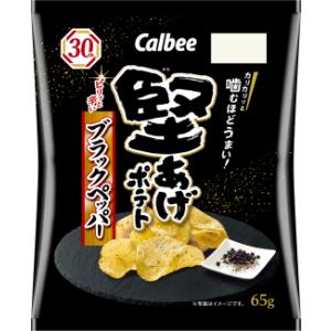 堅あげポテト　ブラックペッパー味　65ｇ入×１２袋　１ケース　カルビー(株)　【6ケースまで１個口送...